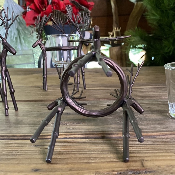 Yankee Candle Rustic Woodsy Triple Twiggy Deer Glass and Metal Votive Holders 🦌 - Picture 9 of 16